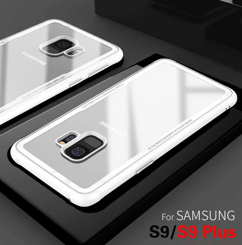 Чехол toraise для samsung Galaxy S9, чехол из прозрачного стекла, силиконовая Задняя накладка чехла из ТПУ для samsung S9 Plus, чехол для Galaxy S9 - Цвет: Белый