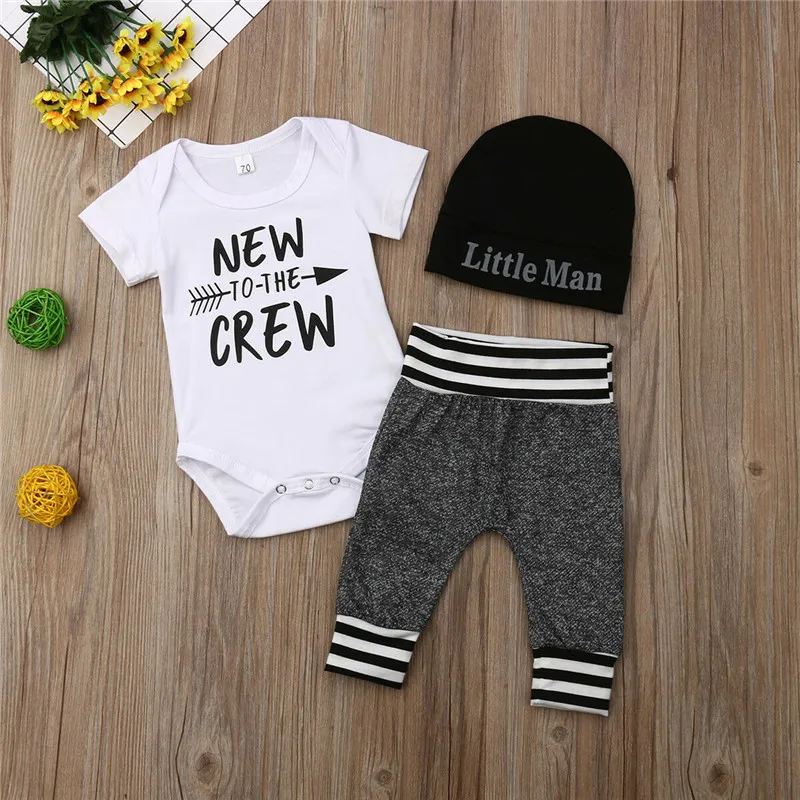 2019 New Fashion Toddler Infant Newborn Baby Girl Boy Letter Romper+Pants Outfit Clothes Bodysuit Playsuit 0-24M | Детская одежда и