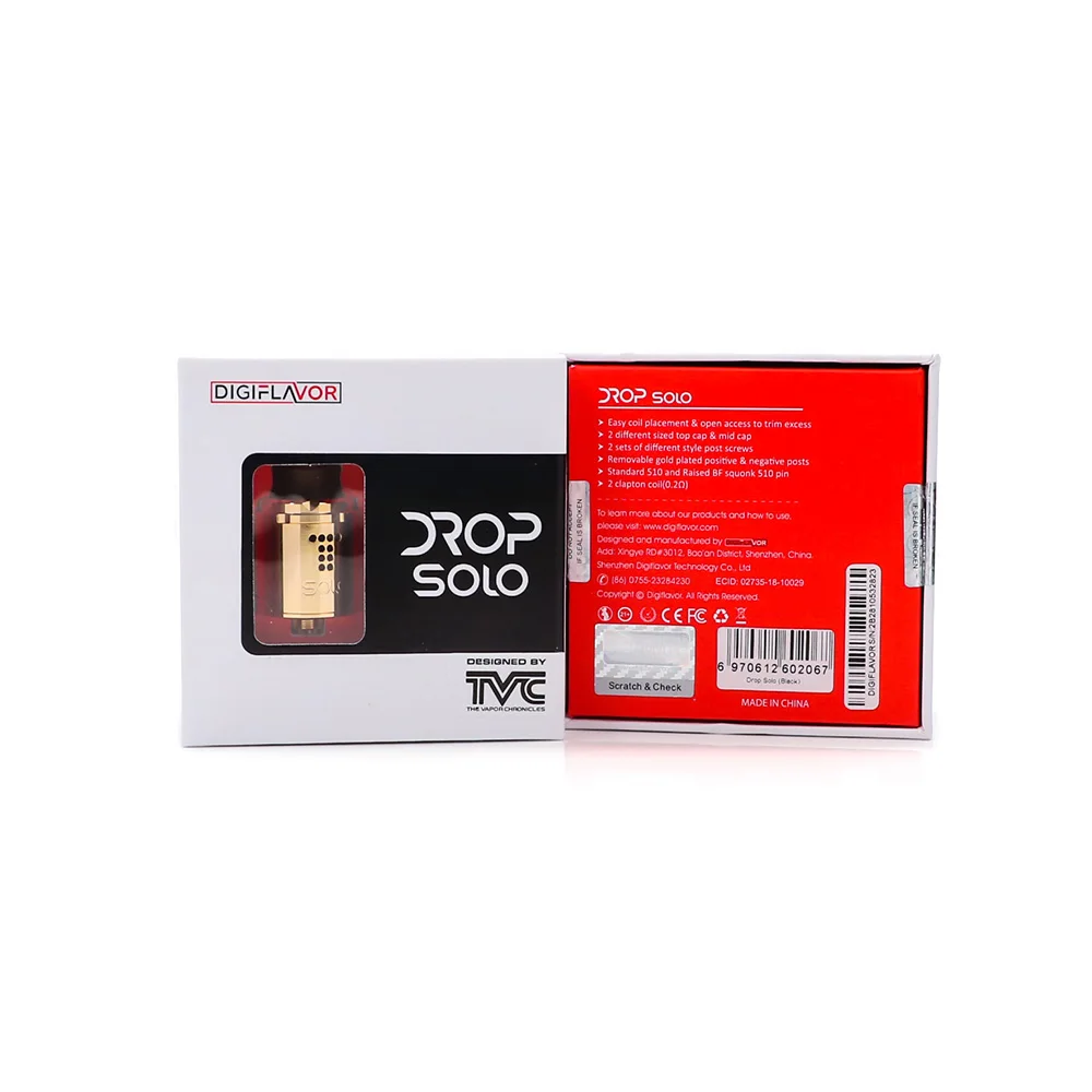 Новинка Digiflavor Drop Solo RDA 22 мм одна катушка падение rda стандарт 510 & BF Squonk pin испаритель