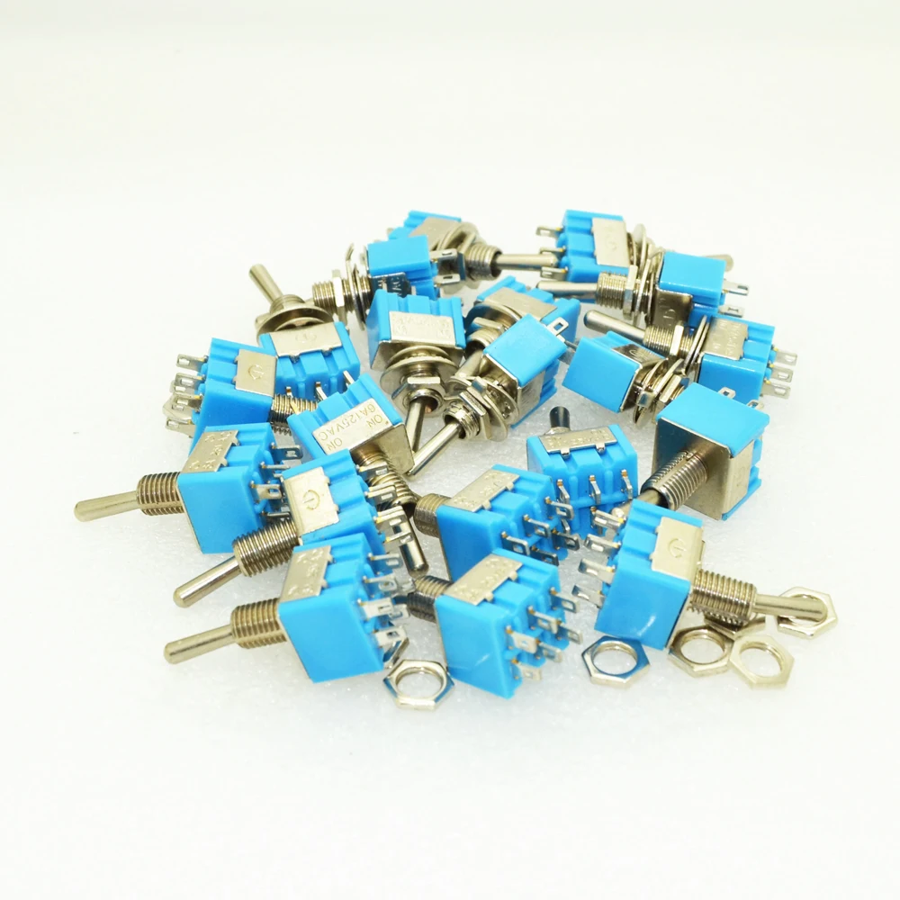 20 штук (10 шт MTS-102 3-контактный + 10 шт. MTS-202 6-Pin) переключатель комплект тумблеры Fof DIY