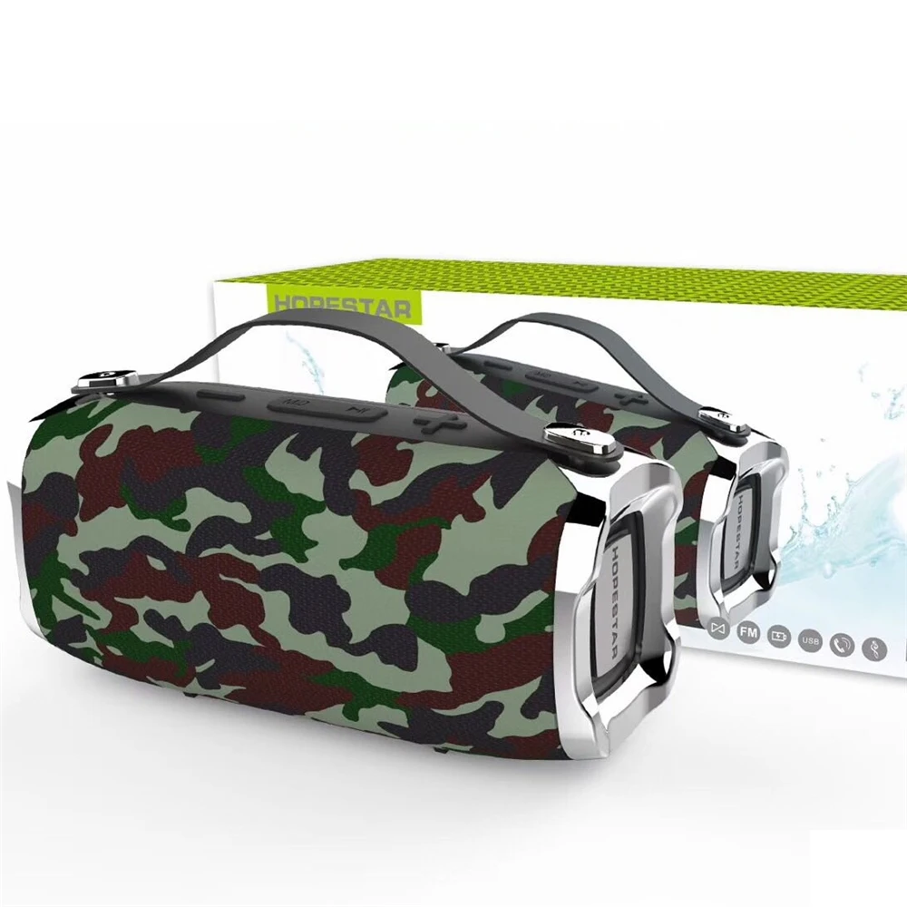 Camouflage HOPESTAR H36 Мини bluetooth динамик открытый портативный беспроводной небольшой громкий динамик HIFI Бас Звук 3D стерео музыка TF - Цвет: Camouflage