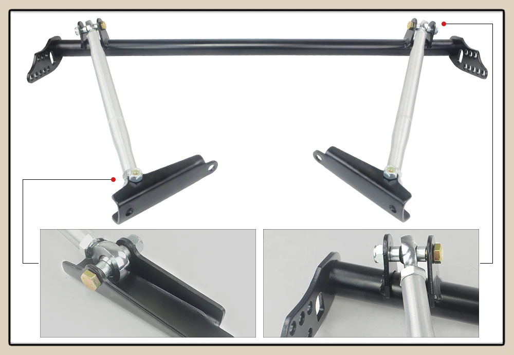 LZONE- Silver Traction Control Tie Bar For Honda Civic 92-95 For Acura For Integra 94-01 For Honda DEL SOL 93-97 JR-FTB01