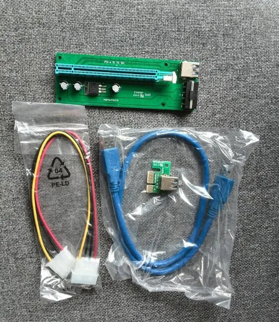 PCIe PCI-E PCI Express Райзер-карта 1x до 16x USB 3 0 кабель для передачи данных SATA к 4Pin IDE Molex