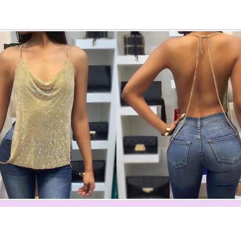 Металл Кристалл бюстье бриллиантами Bralette Топ Женская сексуальность Холтер