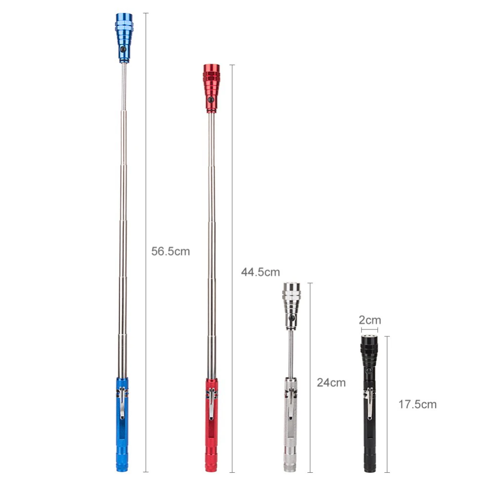 

Portable mini Flexible Magnetized Head Telescopic Flexible 3 LED Torch Flashlight Magnetic Pick Up Tool Lamp Light