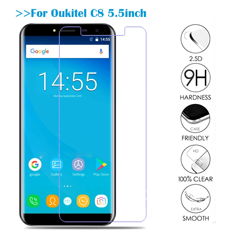 

100 шт./партия, Защитное стекло для Oukitel C8, 5,5 дюйма