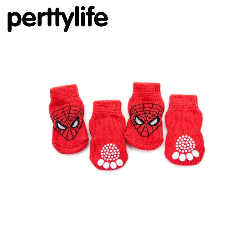 PERTYLIFE красный принт Человек паук мультфильм милые носки для щенков теплый анти