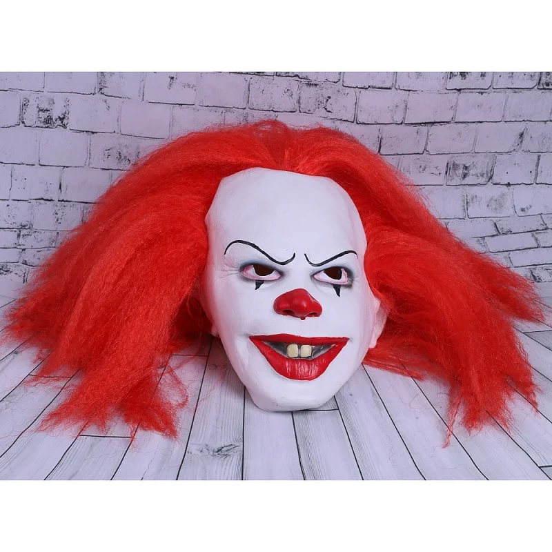 Маска из фильма Stephen King's It маска Pennywise маски для косплея красные волосы клоун
