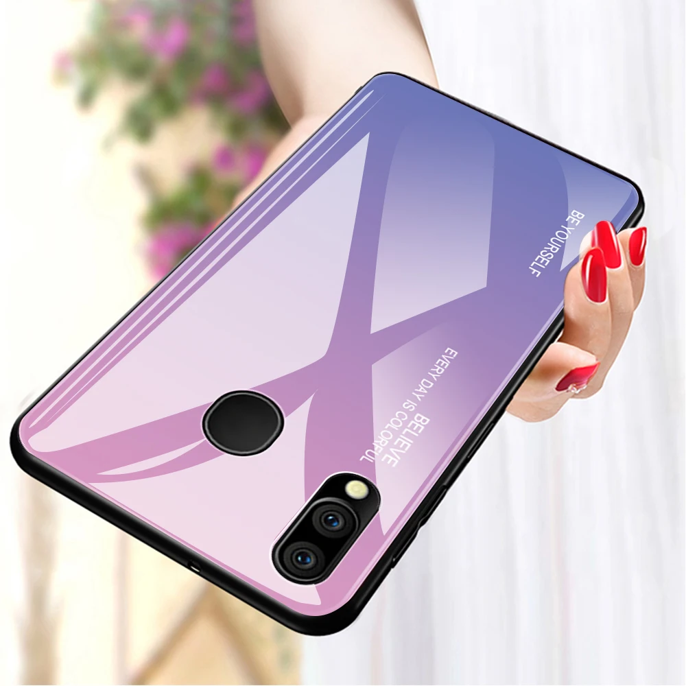 Чехол из градиентного стекла для Samsung Galaxy A70 A50 A30 A20 A10 M10 M20 M30 A20E устойчивое к