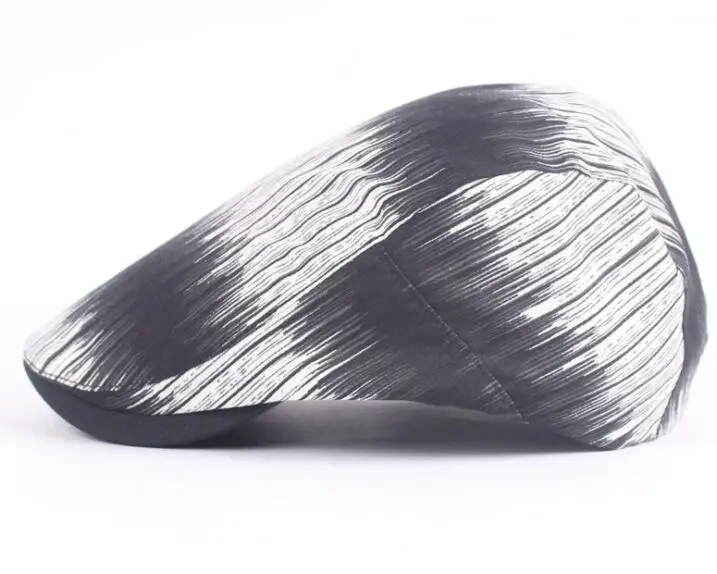 

XIANJIE014 Autumn Cool Men Berets Caps Autumn Adult Women's Painting Sunshade Strip Beret Caps Peaked Casquette Hats