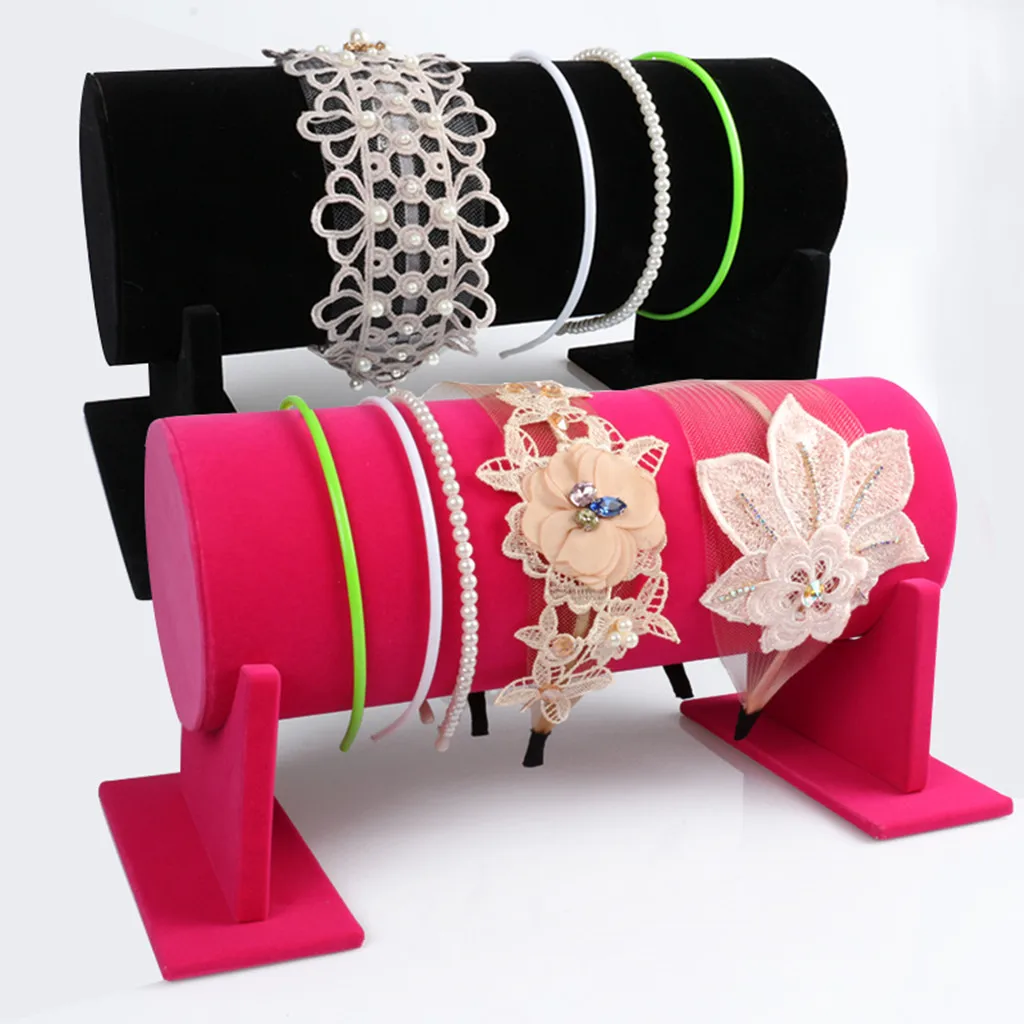 Velvet Headband Hair Clasp Display Stand Rack Women Headband Tiaras Holder Jewelry Stand for Shop Supply Counter Showcase