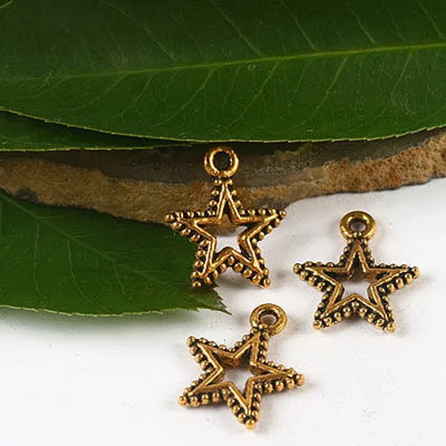 

60pcs dark gold-tone star charms h2329