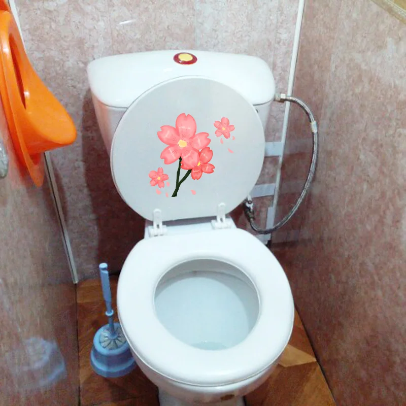 YOJA 22.6*21CM Cartoon Cherry Blossom Bedroom Wall Decor Home WC Toilet Seat Stickers T1-0394 | Дом и сад