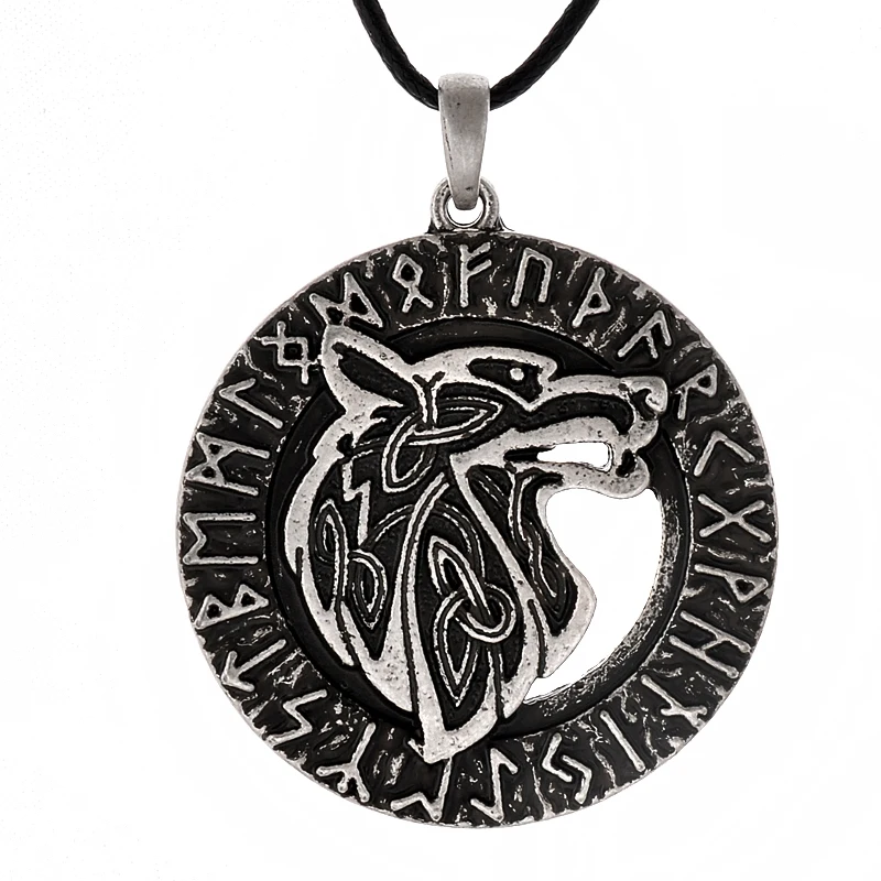1 шт. Винтаж Viking Triquetra Волчья Голова в нордическая Руна колье этническом стиле