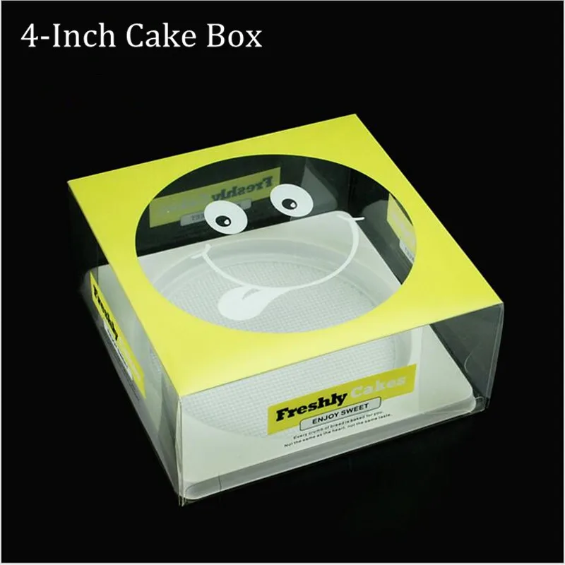 10 шт 13х12 5 х6 см Smiley Face Print прозрачный чизкейк торт коробка день рождения