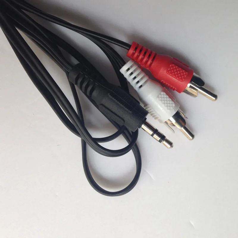 Audio Line Cable 1M 3.5mm Stereo to 2 RCA Y CABLE FOR PC DVD TV VCR Speakers Camera Video Cord |
