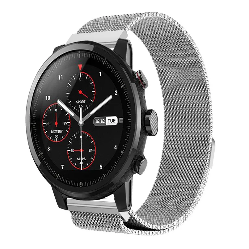 Ремешок для часов Huami Amazfit 2 GPS Stratos pace магнитный браслет из нержавеющей стали умные