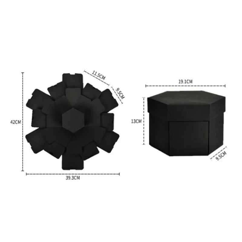 DIY шестиугольник сюрприз взрыв коробка памяти скрапбук фотоальбом наборы юбилей