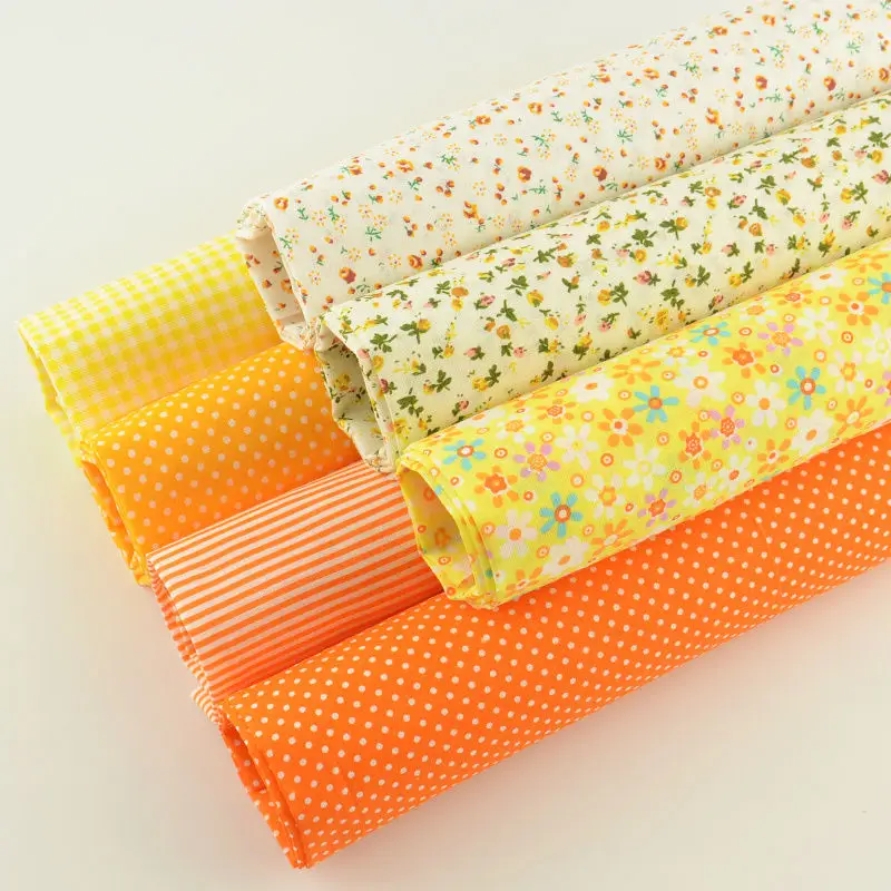 7 шт./лот несколько Цвет хлопок Ткань цветочные и точки Дизайн для Текстиль дома