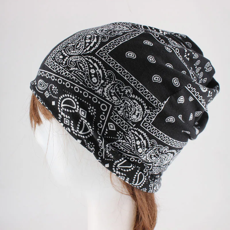 Новые модные женские осенние вязаные шапки Skullies, Дамский шарф, двойная Повседневная хлопковая шапка, теплые винтажные шапки, брендовые шапки Gorras
