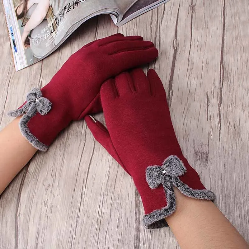 QCFashion/зимние теплые утолщенные кашемировые перчатки для женщин и девочек