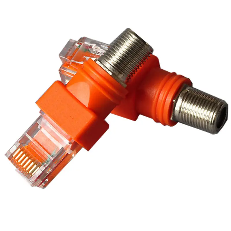 10 шт./лот F тип соединитель RF Женский к RJ45 Мужской коаксиальный бочонок Адаптер