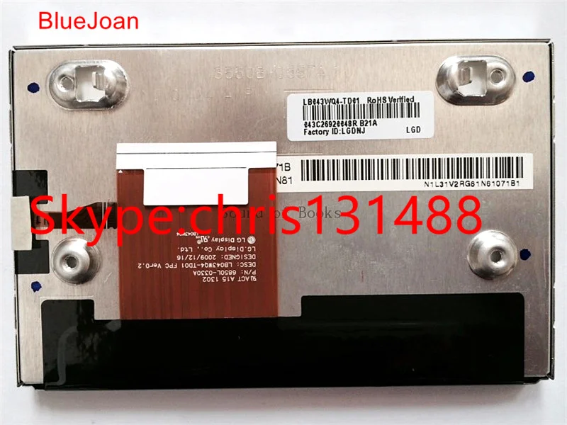 LB043WQ4(TD)(01) LB043WQ4 TD01 Оригинал 4 3 дюйма 480*272 светодиодный ЖК экран для автомобильной GPS