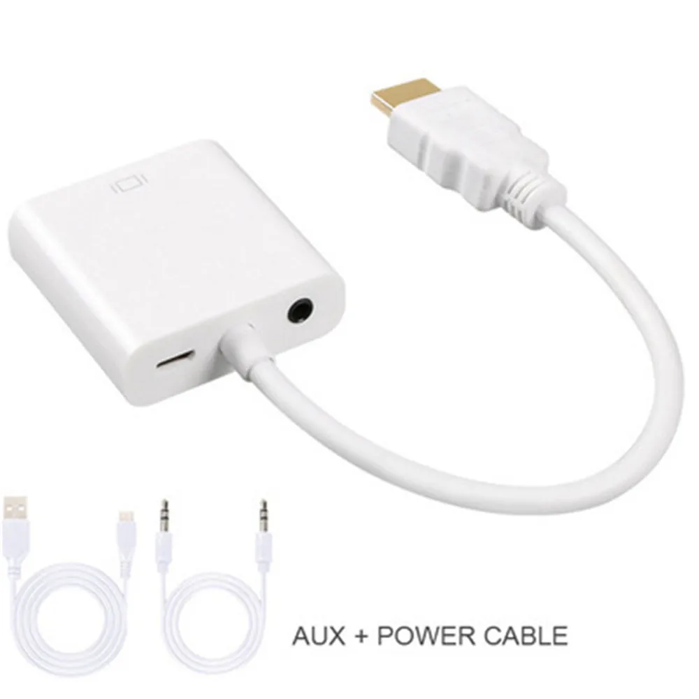 10 шт. HDMI к VGA адаптер папа Famale конвертер 1080P цифровой аналоговому Видео Аудио для