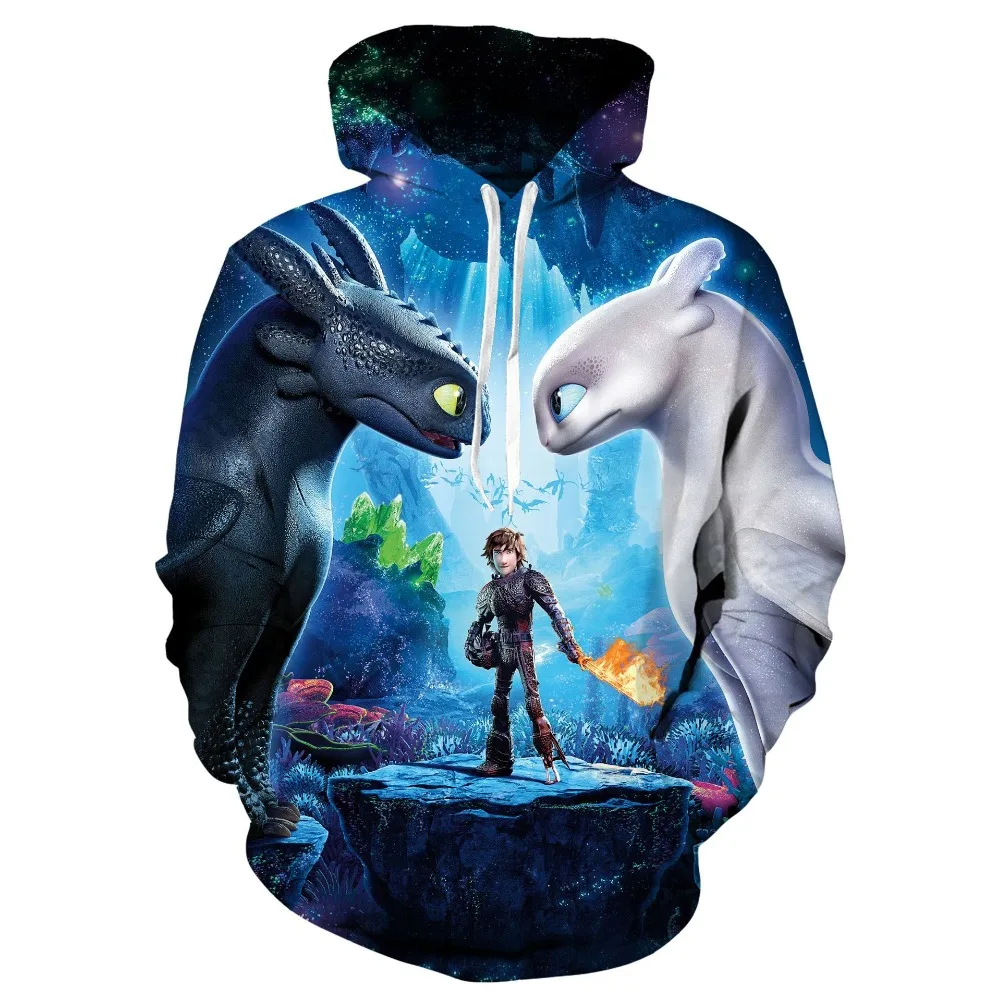 Как приручить дракона 3 Иккинг костюмы для косплея Беззубик толстовки с 3D принтом