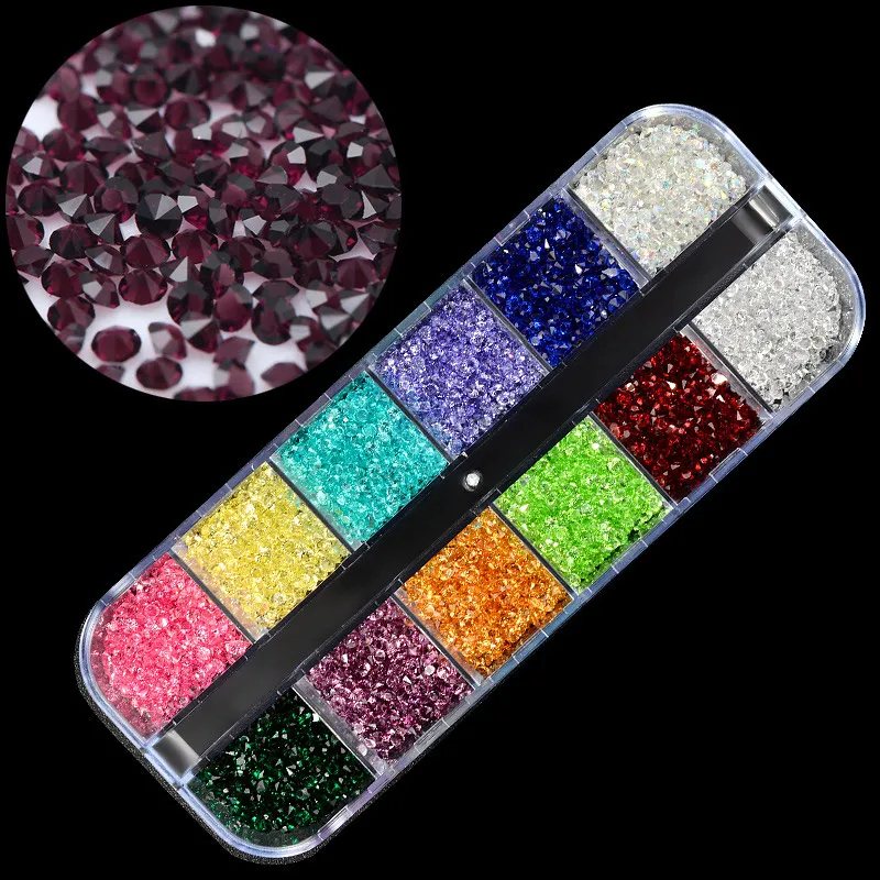 1 Crystal Case Стразы для ногтей советы смешанный цветной блеск дизайнов маникюр