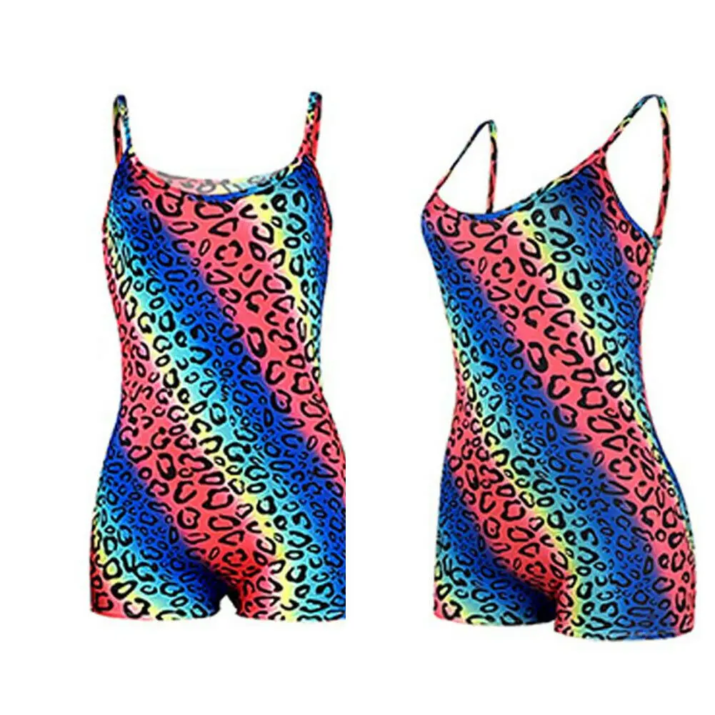 Женское трико обтягивающее без рукавов сексуальный комбинезон с принтом в виде