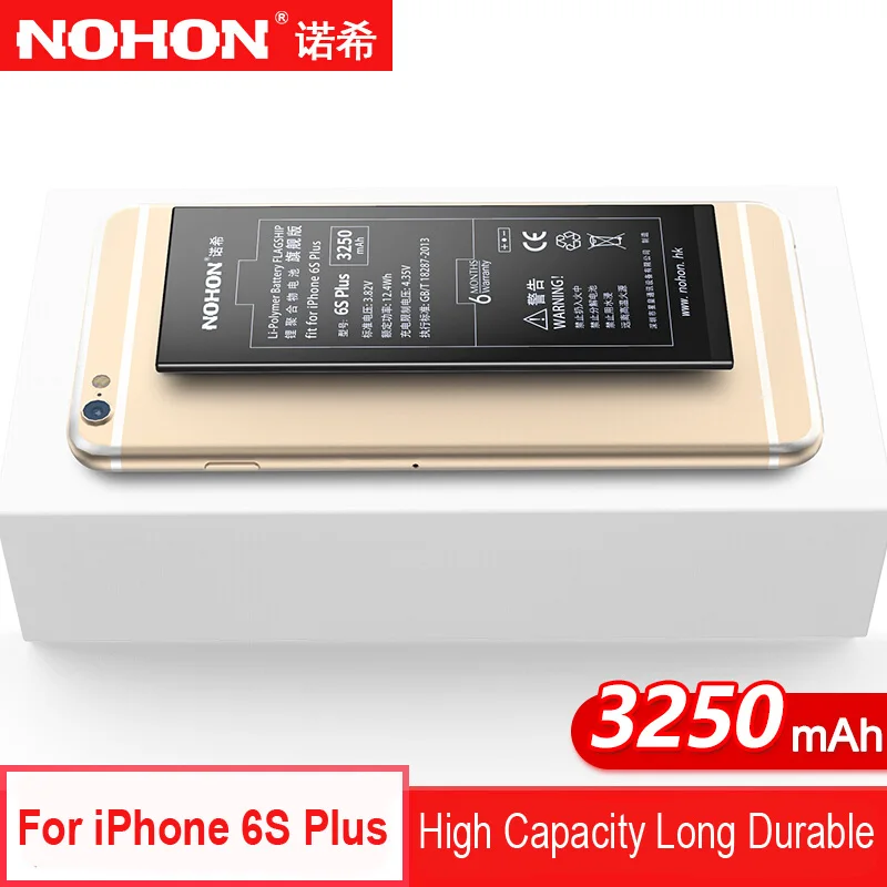 Nohon аккумулятор для iPhone 6 S Plus 3250 mAh Высокая емкость батарея телефона батареи Apple