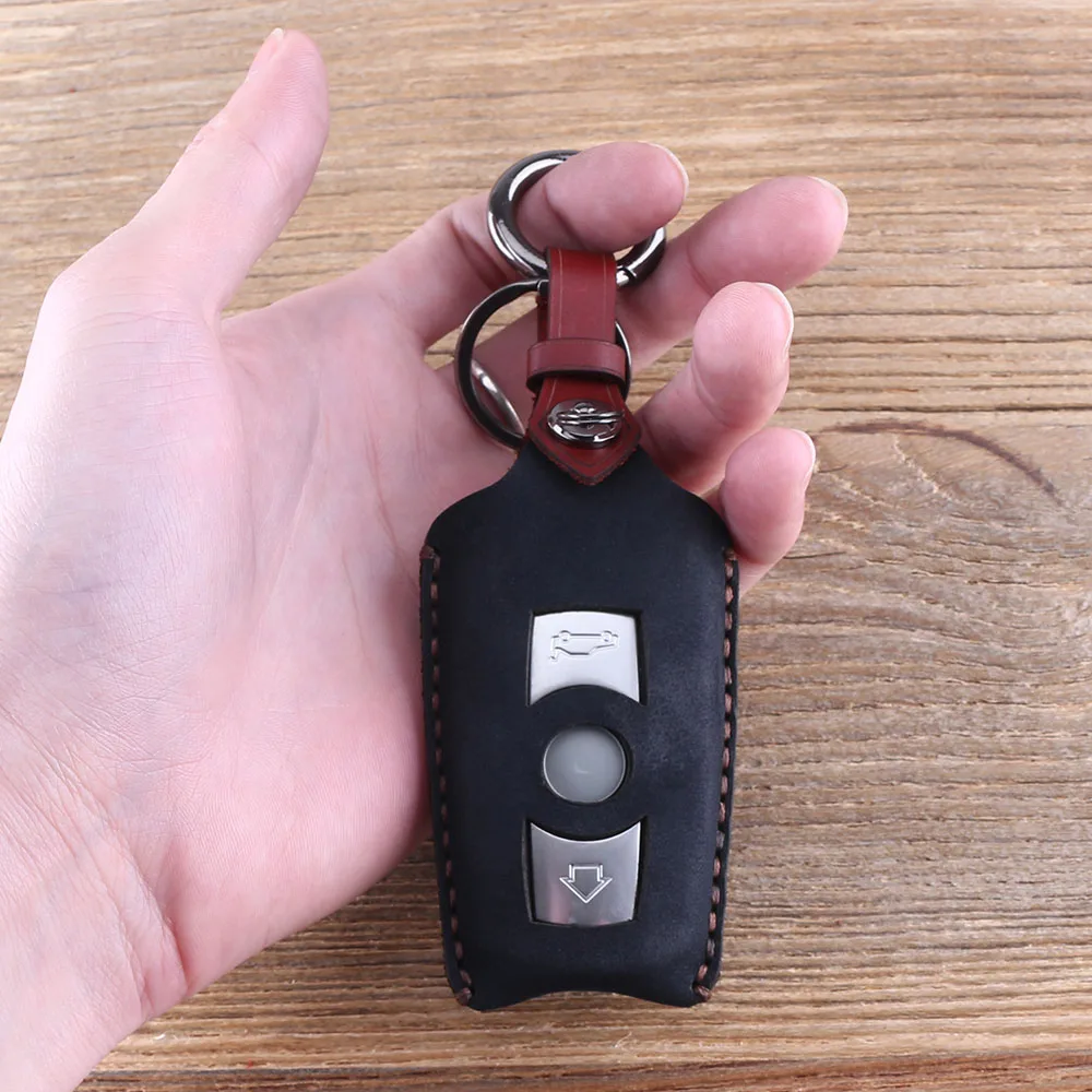 Чехол для ключей Dandkey 3 кнопки BMW 1 5 6 серии E90 E91 E92 E60 чехол смарт-ключей кожаный