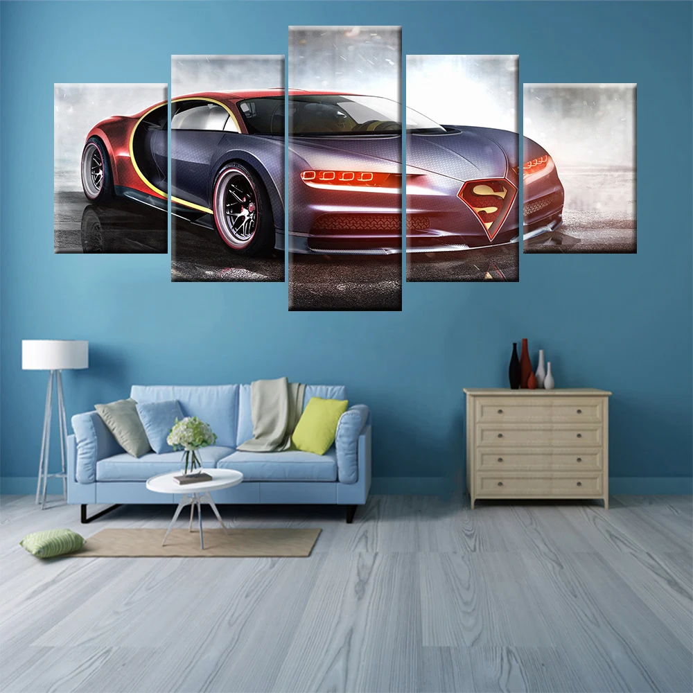 Картины на холсте модульная Настенная картина постер в рамке 5 штук блестящий