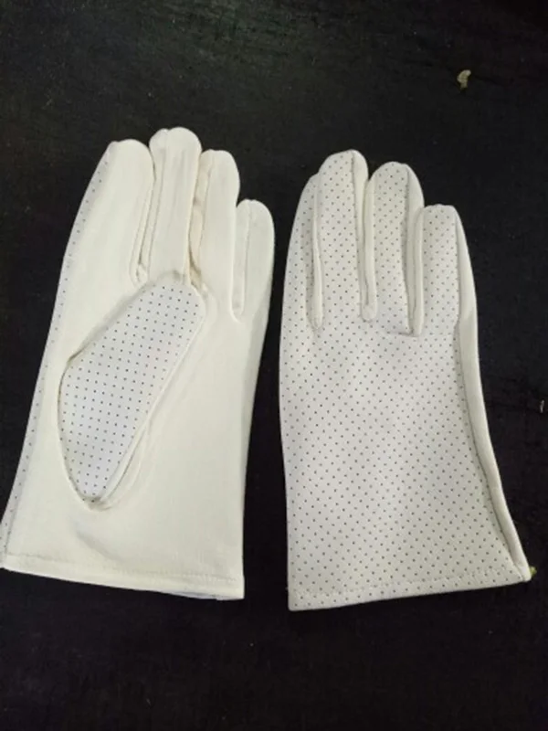 Leather punching Натуральная замша игровой браслет из деревянных бусин перчатки толстые оленьей кожи Перфорированные дышащие белые кожаные перчатки S73 - Цвет: Leather punching