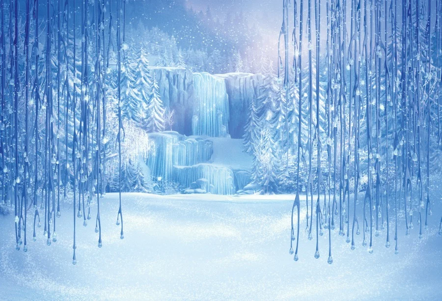 Laeacco Winter Backdrops Dreamy Ice Snow World Mountain Forest Party Decor Baby Portrait Photo Background Photocall Studio | Электроника