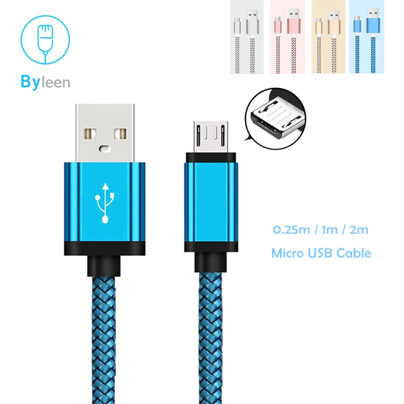 Быстрое зарядное устройство Byleen 0 25/1/2 М Micro USB линия быстрой зарядки 2 для huawei Y5 Y6 2018