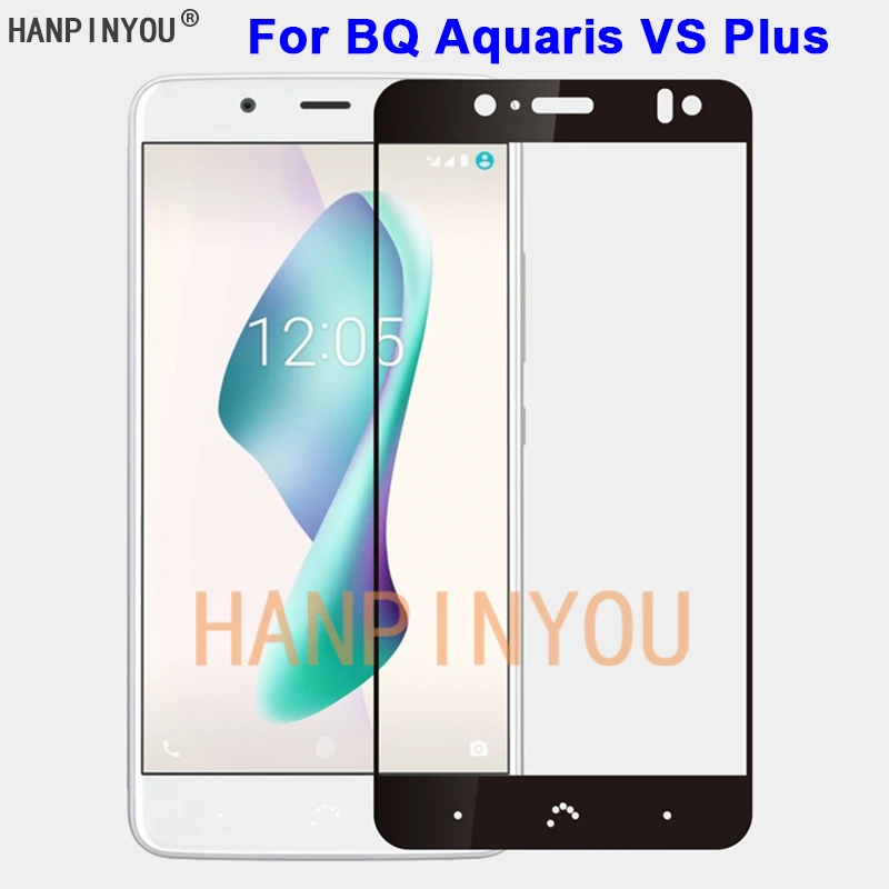 Для BQ Aquaris VS Plus + 5 &quotновая твердость 9H 2.5D полное покрытие закаленная Защитная