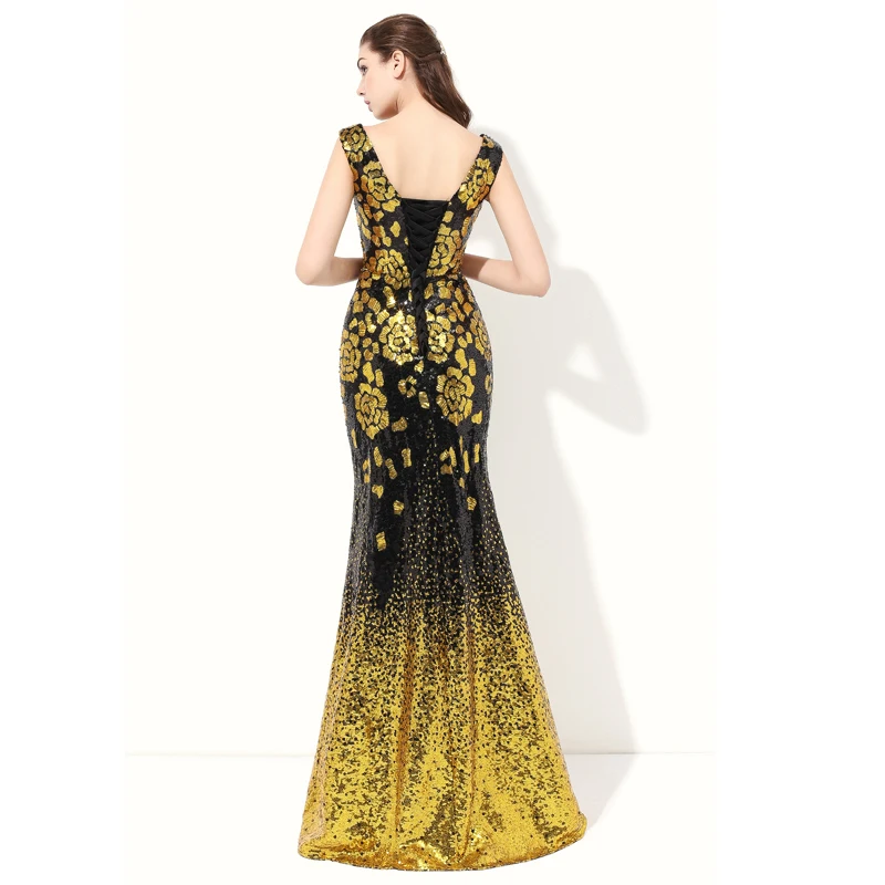 Вечернее платье с пайетками и русалочкой 2019 высокое качество Формальное длинное