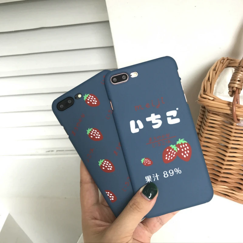 Милый матовый чехол для телефона с клубничным напитком iPhone 6 6S 6Plus 7 8 7Plus X милый