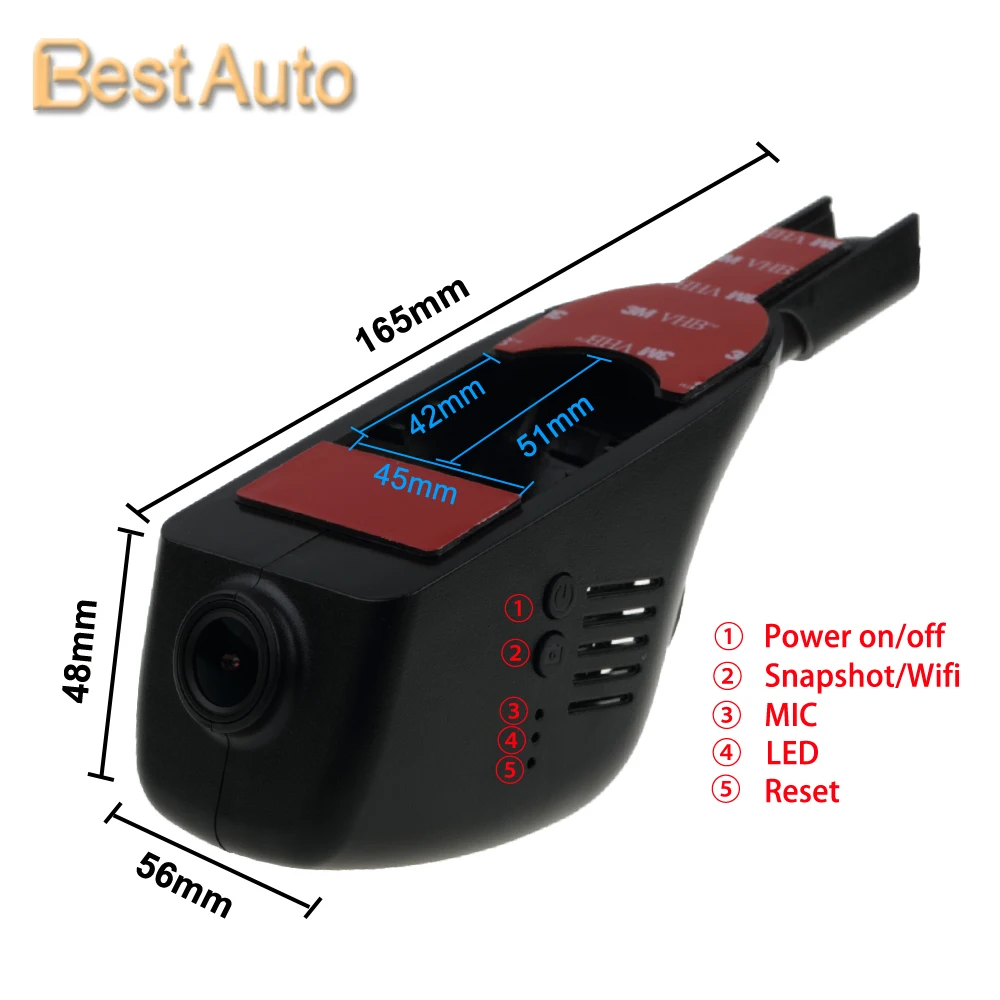 Автомобильная Wifi DVR Cam 1920*1080P для Honda Civic 2014 и более поздних моделей/Spirior/CR-V/Elysion/Accord/Odyssey скрытой установки с Sony IMX323.