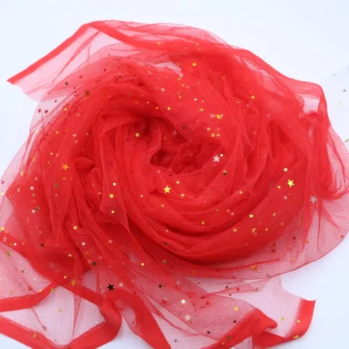 Red Мода 150 см* 100 см в горошек звезды бронзированный тюль ролл для DIY рулон ткани свадебные украшения своими руками ремесел праздничный вечерние поставки - Цвет: Red