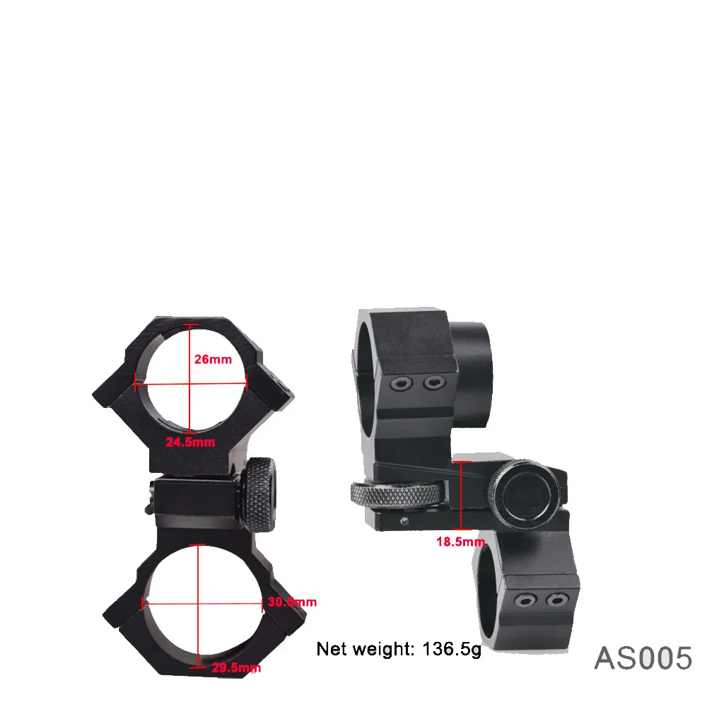 

UniqueFire Scope Mounts AS005 24.5mm and 30.5mm Tactical Rail Mount Flashlight For Outdoor Hunting Free Ship