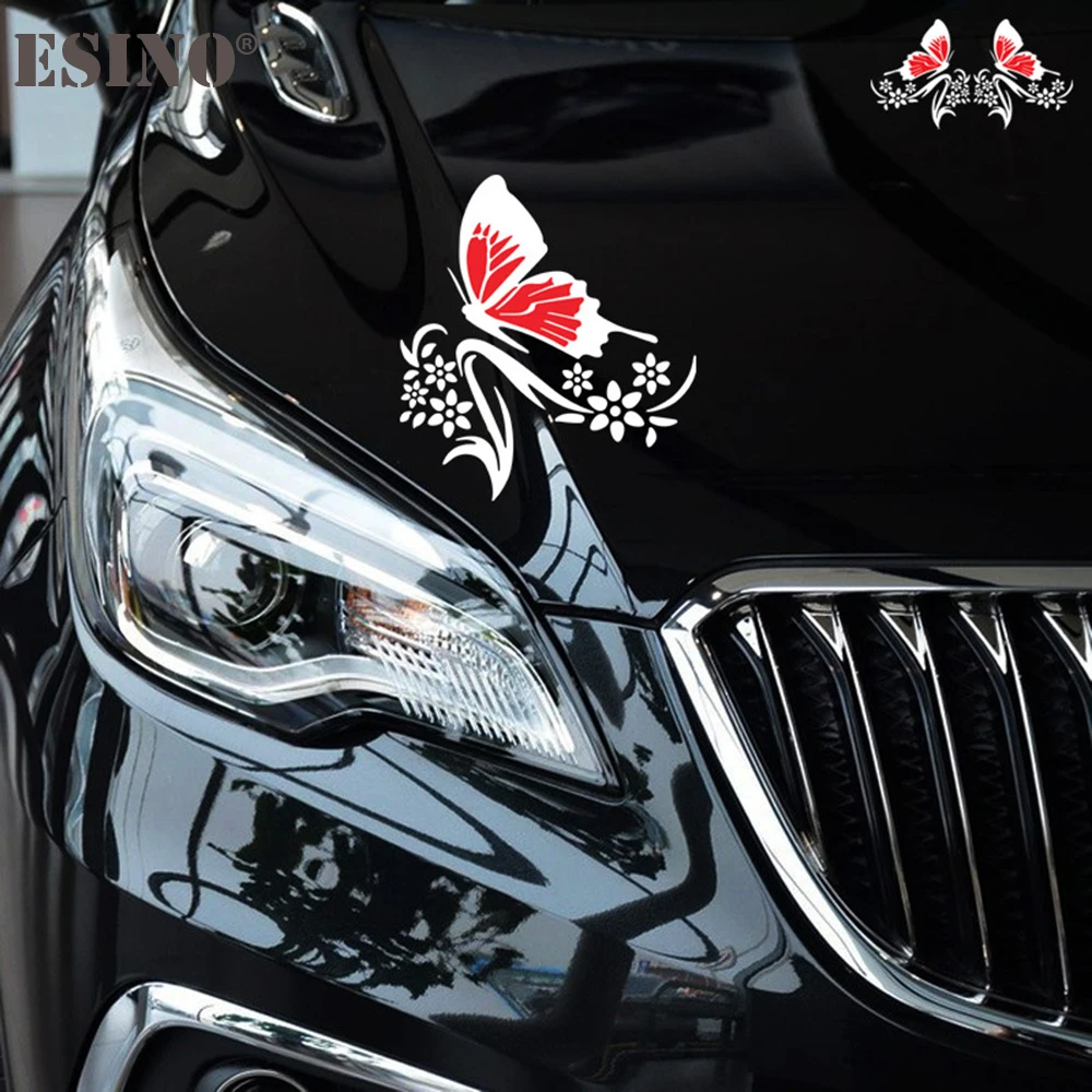 2 x Новый дизайн мультяшная бабочка цветок креативная Авто декоративная наклейка
