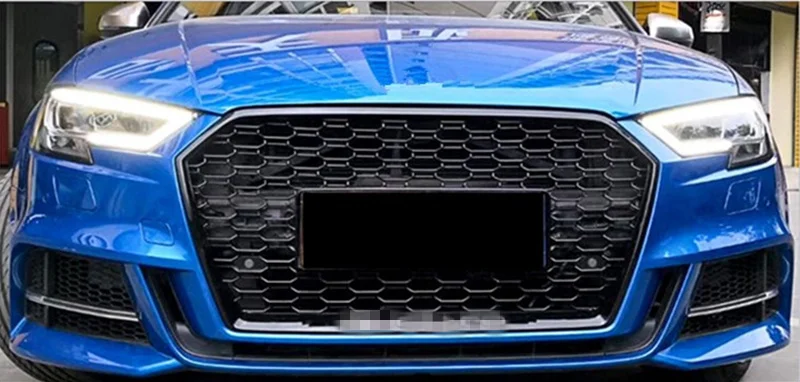 Черная рамка сотовая решетка ABS для A3 S3 RS3 17-19 Шестигранная сетка переднего бампера Sport Edition гоночная решетка с/без эмблемы