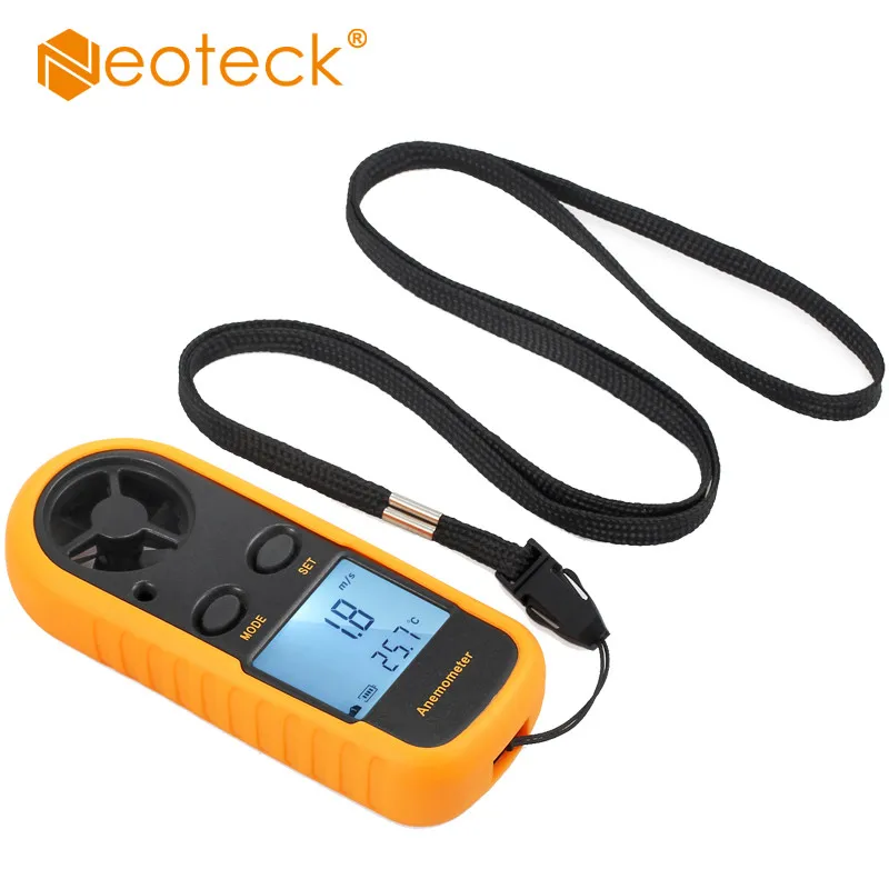 Neoteck карманный датчик скорости ветра 30 м/с Анемометр воздуха Термометр Windmeter