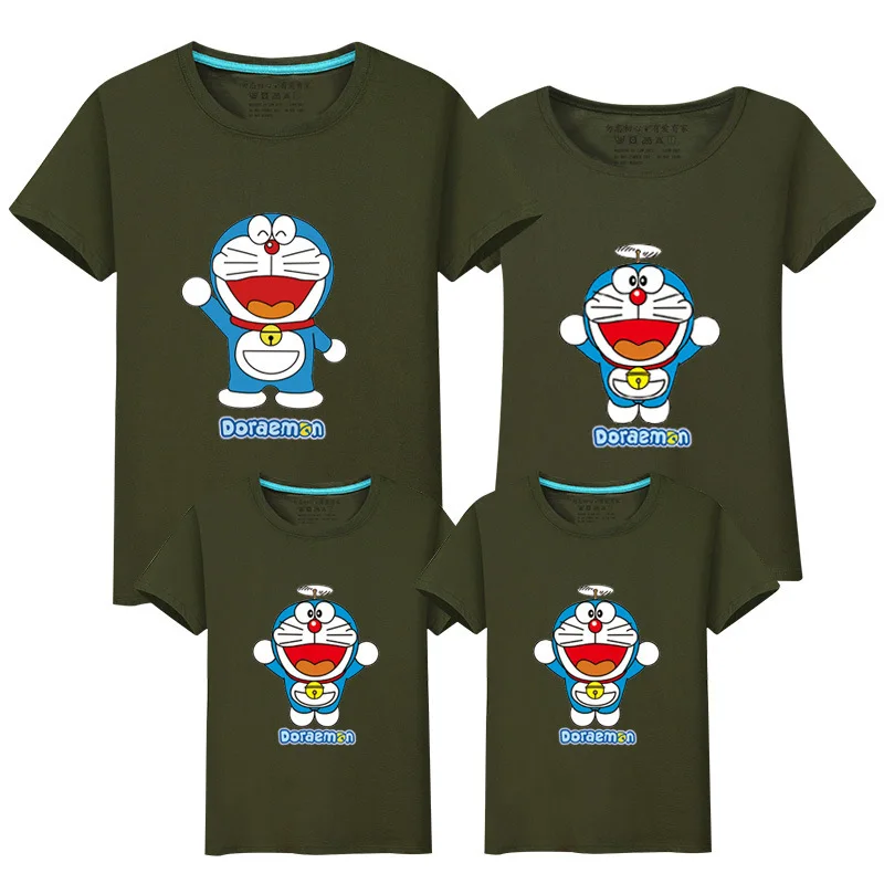 1 шт. мать и дети дочь одежда семья посмотрите doraemon блузка майка отец сын рубашка