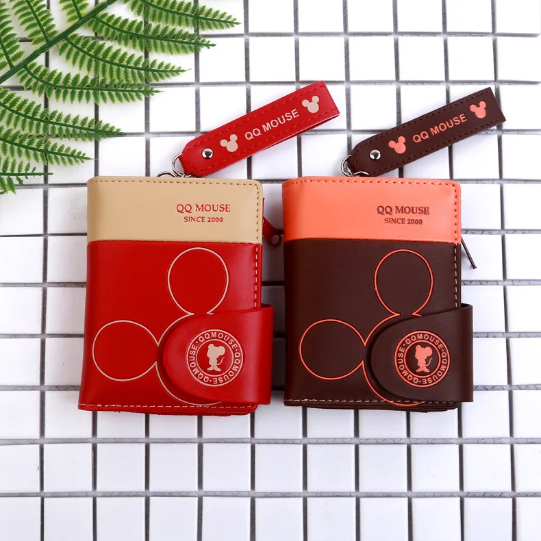 Disney мультфильм Микки Маус сумка кошелек пу монета сложить женский милый пакет