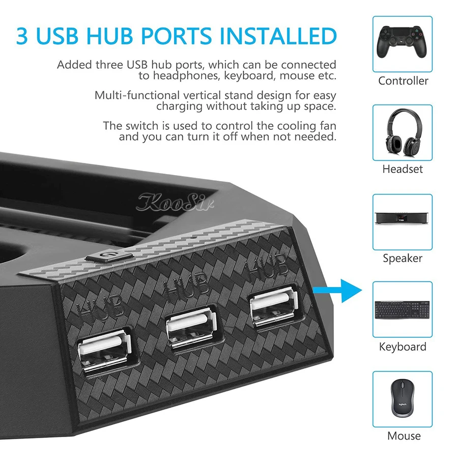 Вертикальная подставка для консоли PS 4 PRO охлаждающий вентилятор игровой