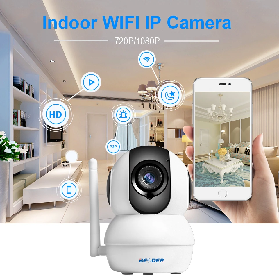 Умная мини IP камера BESDER с функцией панорамирования/наклона Wi Fi 1080P|Камеры